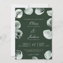 Muted Green Eucalyptus Scripted Modern Wedding Einladung