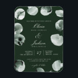 Muted Green Eucalyptus Scripted Modern Wedding Magnet<br><div class="desc">Greenery and Eucalyptus Scripted Modern Wedding Invitation Refined Muted watercolor - Dark</div>