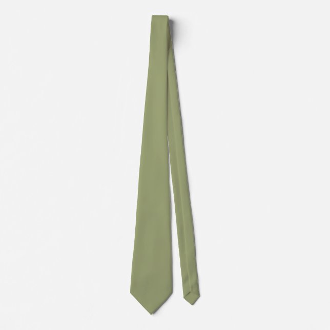 Muted Moss Green Color Krawatte (Vorderseite)