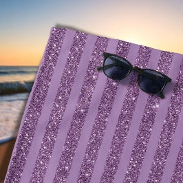Muted Mulberry Glitter Style Horizontal Stripes Strandtuch