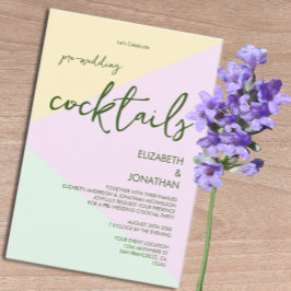 Muted Pastel Geometric Wedding Cocktail Party Begleitkarte