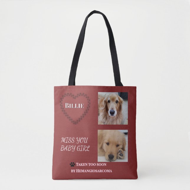 Muted Red Double-Sided Pet Tribute Tasche (Vorderseite)