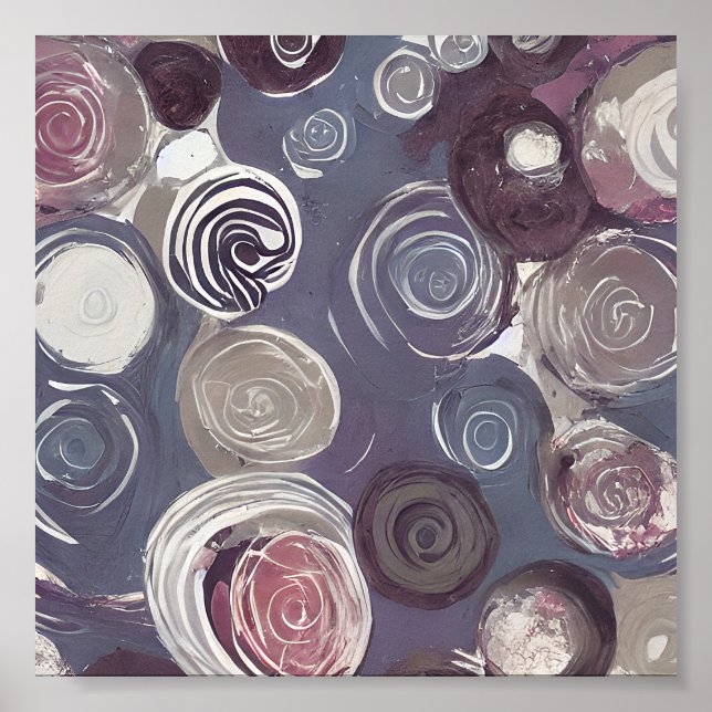 Muted tones abstract roses  poster (Vorne)