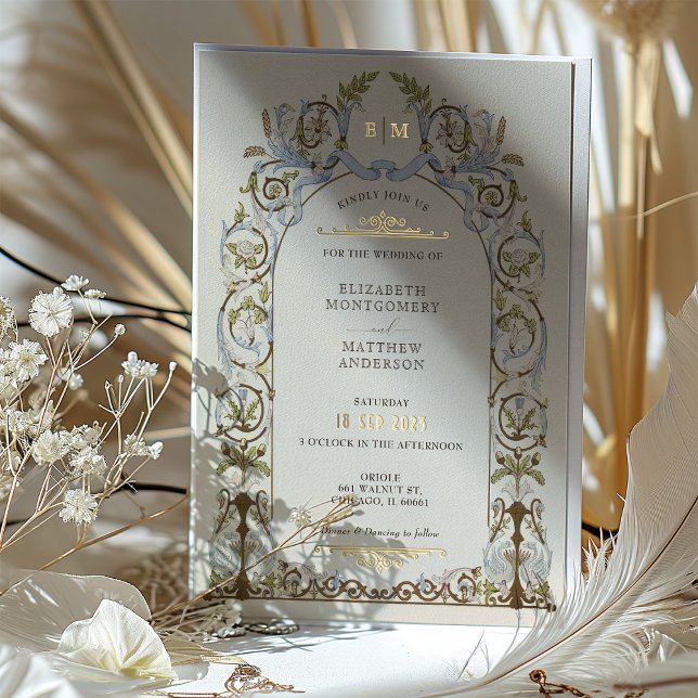 Muted Victorian Royal Élégance Mariage Invitations (Créateur téléchargé)