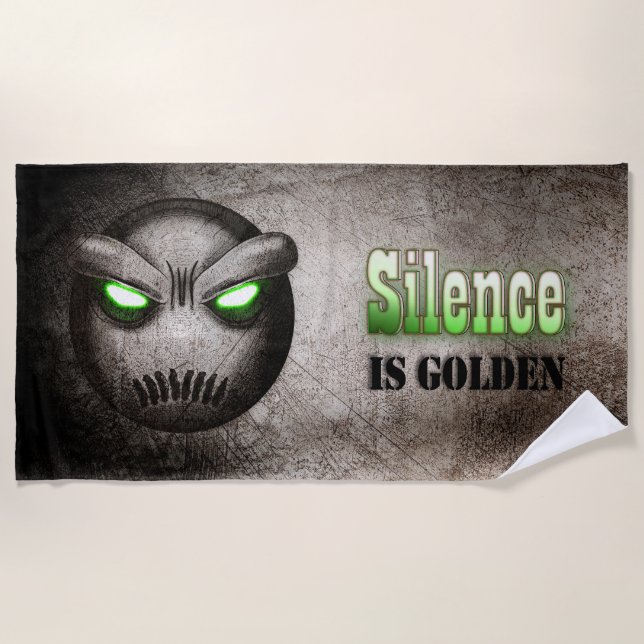 Mutemoji Vintage Strandhandtuch (Vorderseite)