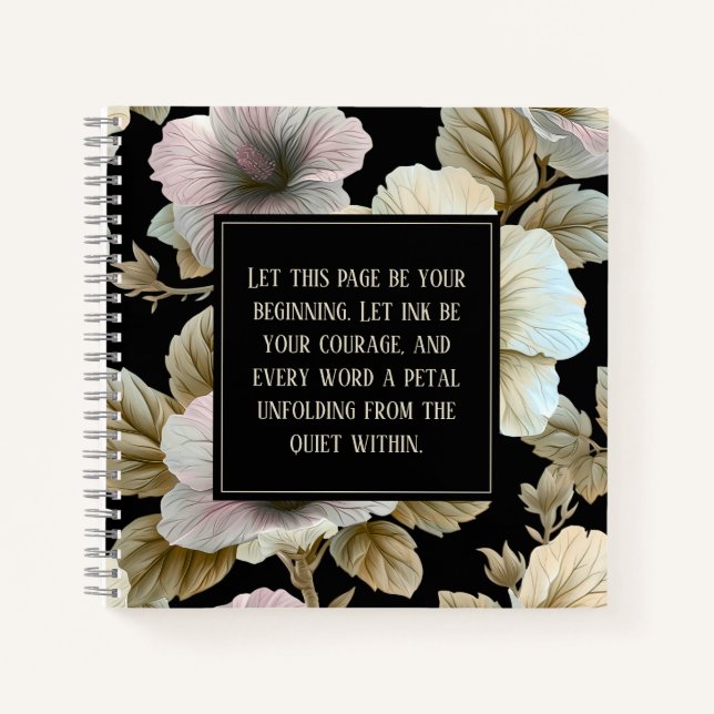 Mutes Hibiskus Inspiration Gothic Floral Notizbuch (Vorderseite)