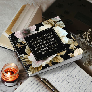 Mutes Hibiskus Inspiration Gothic Floral Notizbuch