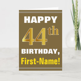 Mutig, Brown, Imitat-Gold44. Geburtstag mit Karte