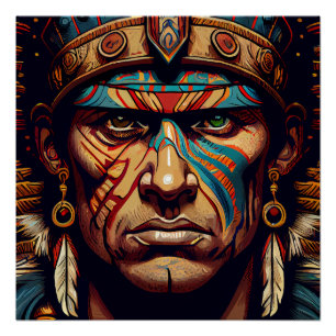 Mutig und kühl: Der Aztec-Krieger steigt Poster