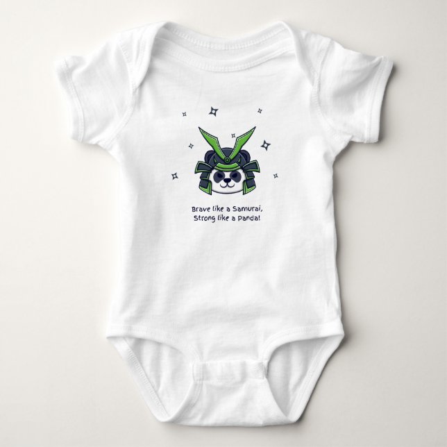 Mutig wie ein Samurai stark wie ein Panda Baby Strampler (Vorderseite)