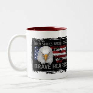 Mutige amerikanische Herzen Zweifarbige Tasse