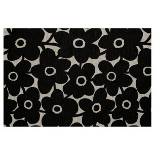 Mutige Blumen - Schwarzes Stoff