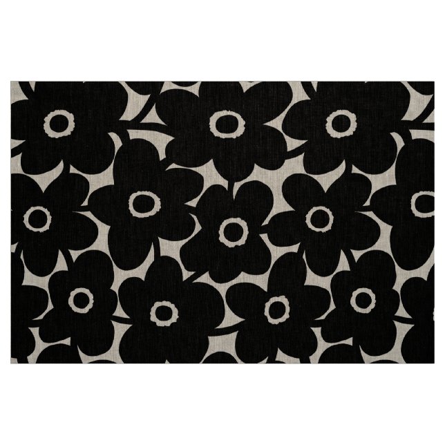 Mutige Blumen - Schwarzes Stoff (Fat Quarter (45,7 x 55,9 cm))