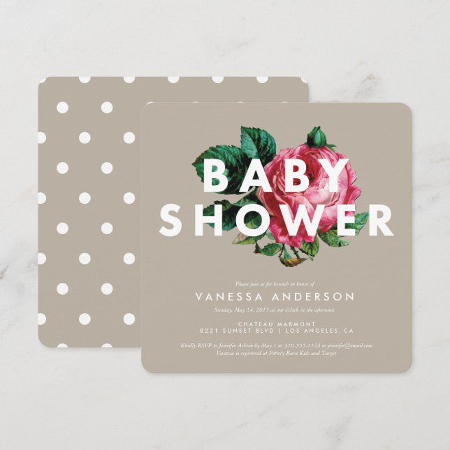 Mutige botanische | Babyparty-Einladung Einladung (Vorne/Hinten)