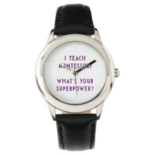 Mutige professionelle Montessori-Pädagogin Armbanduhr
