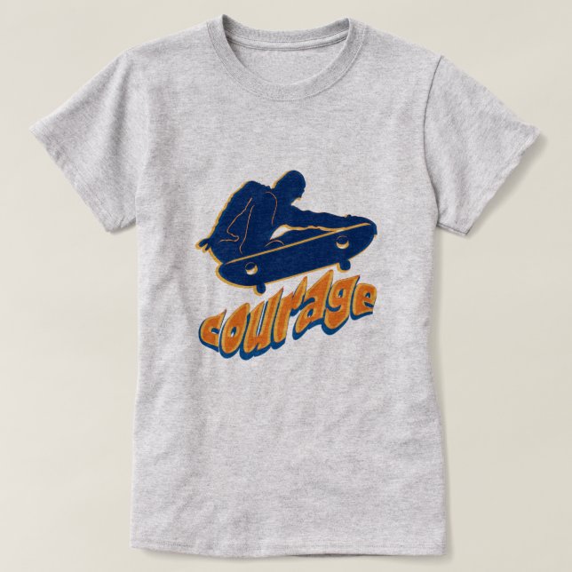 Mutige Skateboarder T-Shirt (Design vorne)
