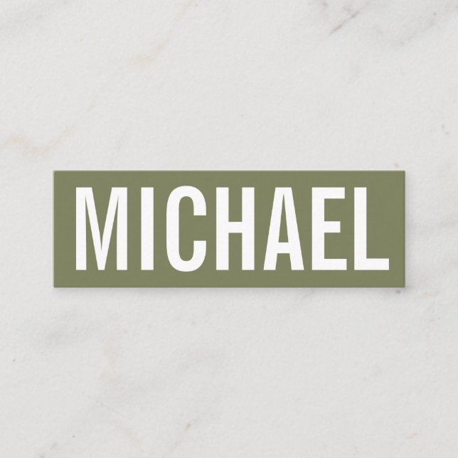 Mutige unbedeutende berufliche moderne mini visitenkarte (Vorderseite)