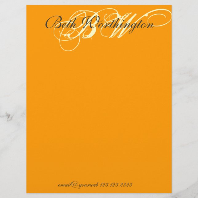 Mutige vibrierende orange Farbschickes Briefkopf (Vorderseite)