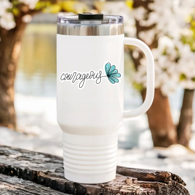 Mutige Word-Blume Notebook | Die Aufkleber (Courageous Affirmation Vinyl Sticker PiggyPrint Stickers.)