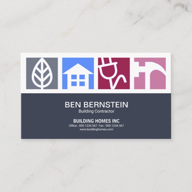 Mutiger atemberaubender Erbauer-Service-Logo-Bau Visitenkarte (Vorderseite)