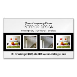 Mutiger beruflicher Innenarchitekt mit Fotos Magnetische Visitenkarte