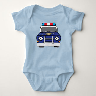 Mutiger blauer Polizei-Streifenwagen Baby Strampler