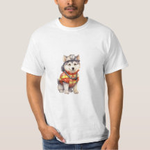 Mutiger Feuerwehrmann Sibirier Husky Hund Ehre