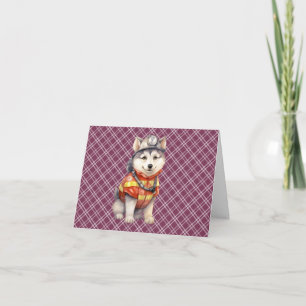Mutiger Feuerwehrmann Sibirischer Husky Hund zu Eh Dankeskarte