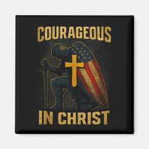 Mutiger in Christus Ritter Kreuz Patriotisches USA Magnet