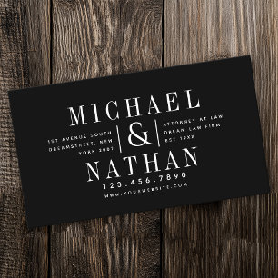 Mutiger Moderner Schwarzer Rechtsanwalt Anwalt Visitenkarte