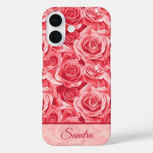 Mutiger Muttertag Geschenk Rosen Name iPhone 16 Hülle (Rückseite)