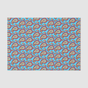 Mutiges blaues Paisley Seidenpapier