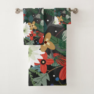 Mutiges flippiges buntes dunkles schickes modernes badhandtuch set
