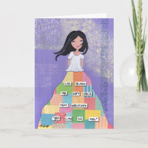Mutiges Mädchen - Inspirierende Kunstkarte Karte