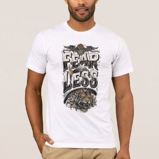 Mutiges Mindset Tiger Motivation Casual Weißes T-S T-Shirt