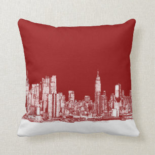 Mutiges Rot New York Kissen