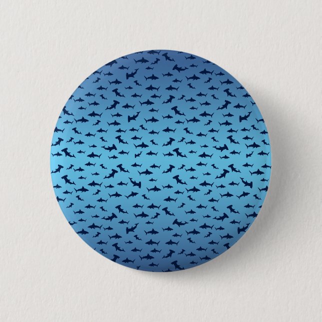 Mutilple Hammer Head Sharks Button (Vorderseite)