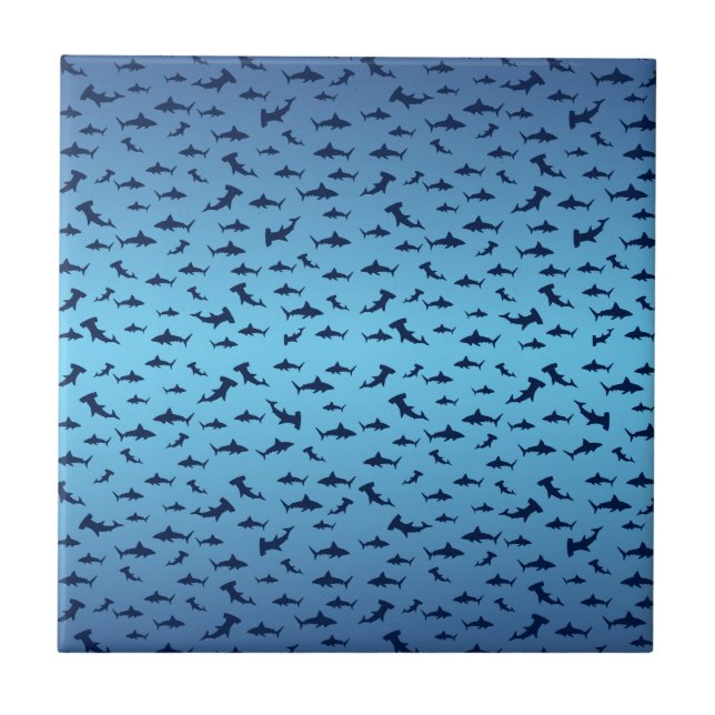 Mutilple Hammer Head Sharks Fliese (Vorderseite)