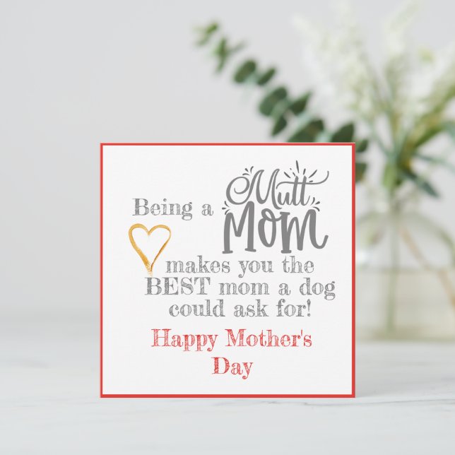 Mutt Mama Muttertagskarte Karte (Stehend Vorderseite)