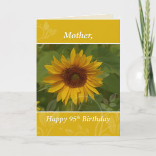 Mutter 95. Geburtstag mit Sonnenblume Karte
