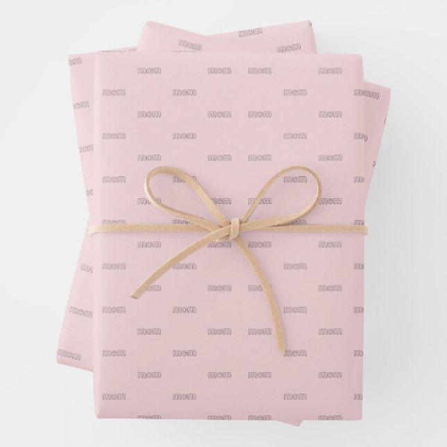 Mutter Alphabet Tracing Muttertag Geschenk Hellros Geschenkpapier Set (Beispiel)