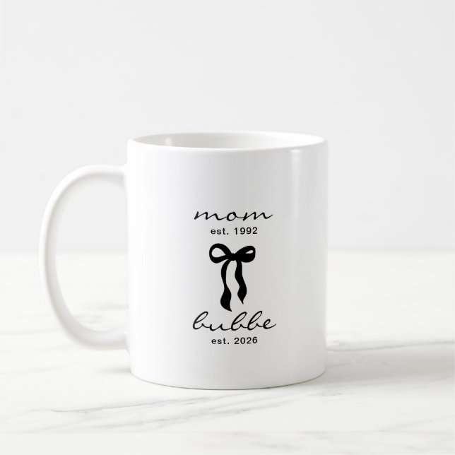 Mutter an Bubbe Est Tasse mit Schleife (Links)