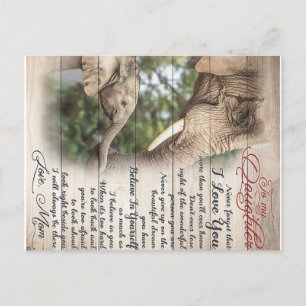 Mutter an meine Tochter Brief, Mädchen Geburtstags Postkarte