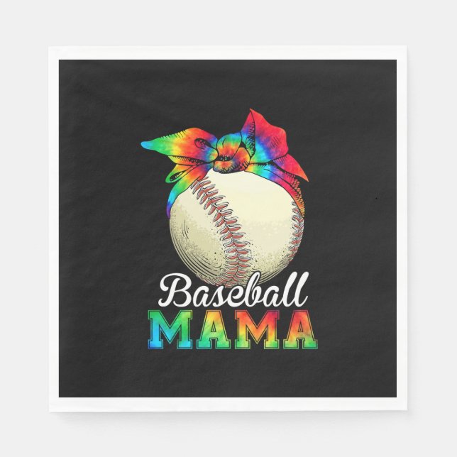 Mutter Art Baseball Mama Birthday Serviette (Vorderseite)