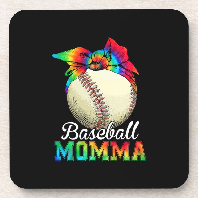Mutter Art Baseball Momma Geburtstag Getränkeuntersetzer (Vorderseite)