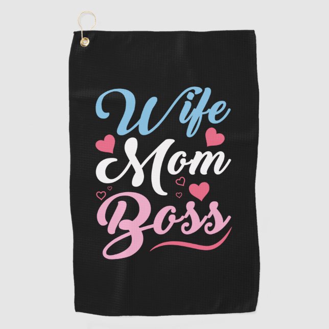 Mutter Art Ehefrau Mama Boss Golfhandtuch (Vorderseite)