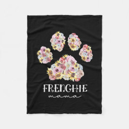 Mutter Art Frenchie Mama Floral Paw French Bulldog Fleecedecke