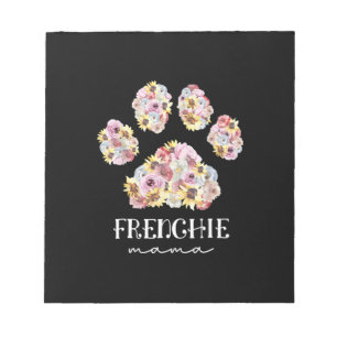 Mutter Art Frenchie Mama Floral Paw French Bulldog Notizblock