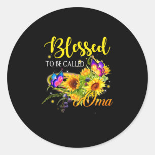 Mutter Art gesegnet, Oma Sonnenblume genannt zu we Runder Aufkleber