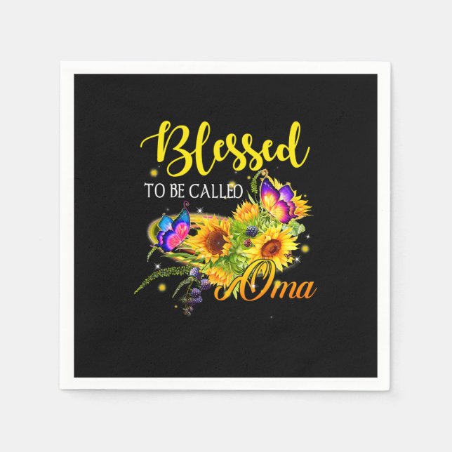 Mutter Art gesegnet, Oma Sonnenblume genannt zu we Serviette (Vorderseite)